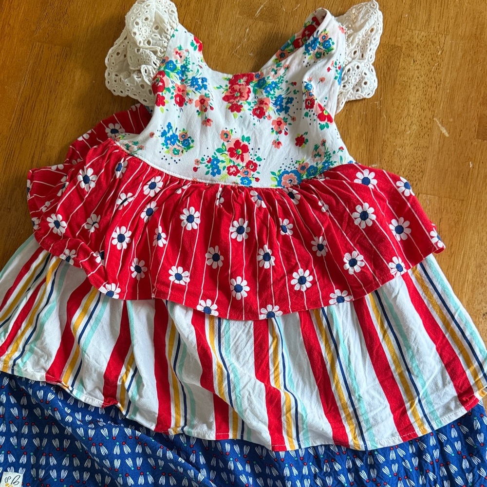 Wildflowers Multicolor Floral and Striped Dress